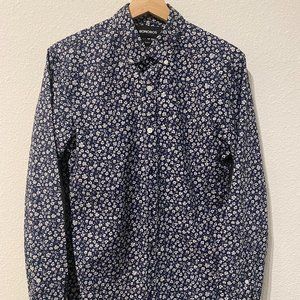 Bonobos Slim Fit Cotton Navy Floral Button-Down Shirt Size Sm